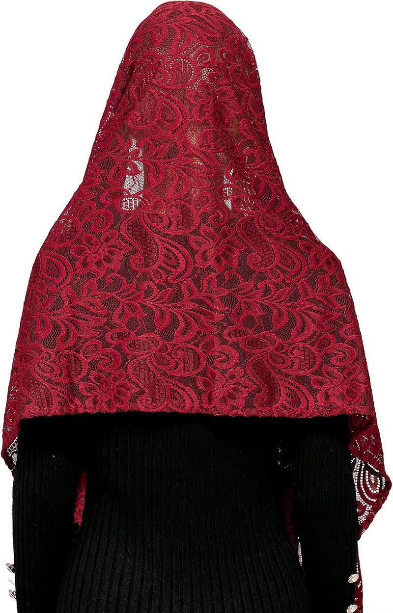 Wgior Rectangular Chapel Veil Scarf Catholic Church Veils Mantilla Wrap Shawl Mass Head Covering - Image 5